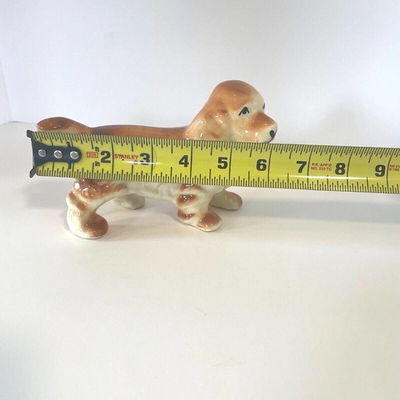 Cocker Spaniel Ceramic Figurine VTG Fawn Buff Golden Retriever Dog Statue Puppy - Picture 8 of 8